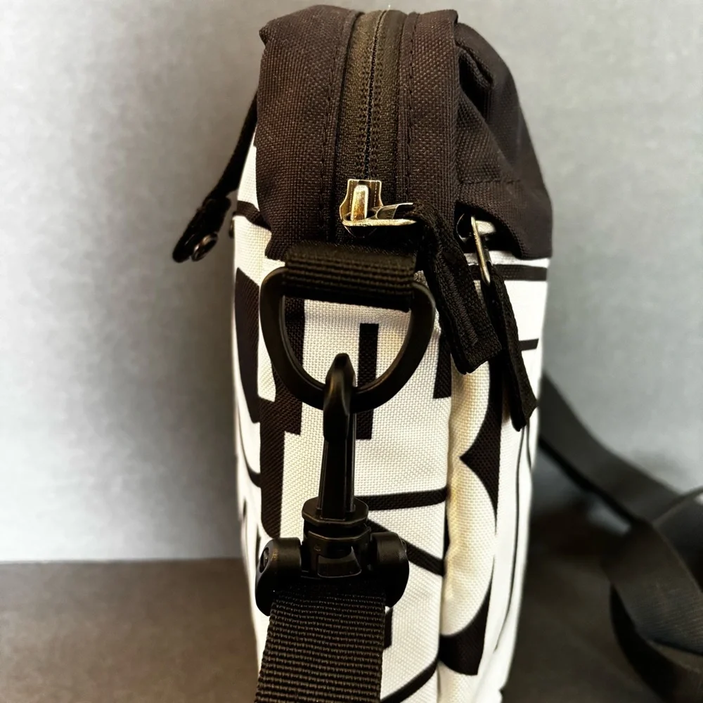 EUC Columbia Urban Uplift Side Black White w/ Lime Green Interior Crossbody Bag